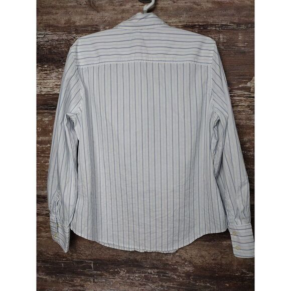 Vintage 90s? Tommy Hilfiger Blue & White Stripped Shirt SZ XL Hong Kong Womens - Picture 7 of 11